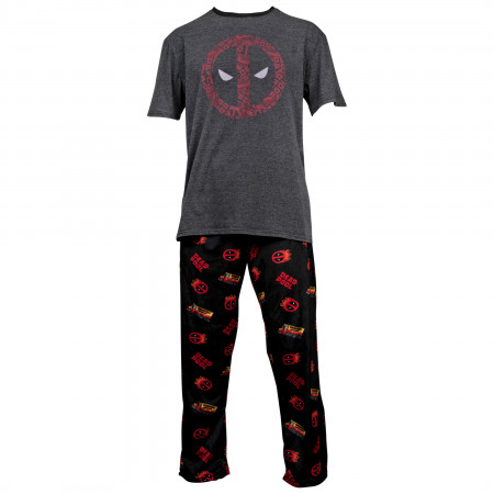Deadpool Symbol Shirt and All Over Print Sleep Pant Pajama Box Set